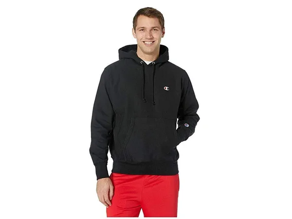 Champion Men's Life REVERSE Weave Pullover Hoodie - Black - M