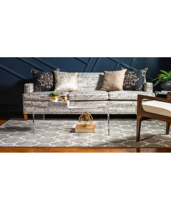 Unique Loom Philadelphia Trellis Area Rug - 6& x 9& - Light Brown