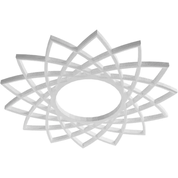 Ekena Millwork CMPP38EAASV 38x22OD x 14 5/8x22ID x 1x22P Eleanor Architectural Grade PVC Pierced Ceiling Medallion, Antiqued Sil