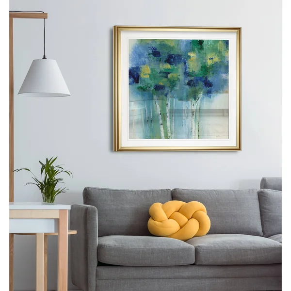 Birch in Blues -Framed Giclee Print - 32x32