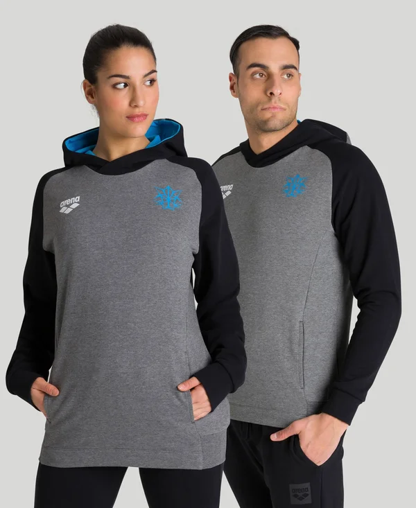 Arena Unisex Bishamon Hoodie - Dark Grey Melange/ Black - Pro Swimwear