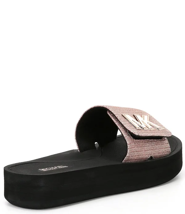 Michael Michael Kors MK Platform Slide Sandal - Black - 11 M