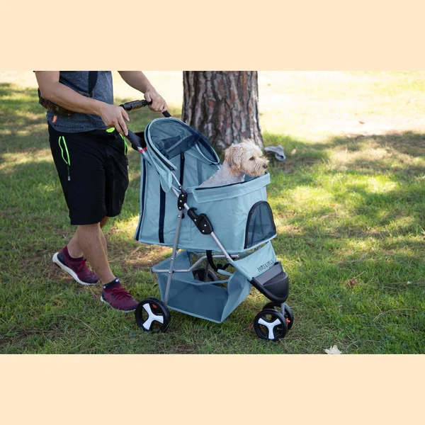 Paws & Pals Pet Stroller, 3 Wheel Jogger, Blue