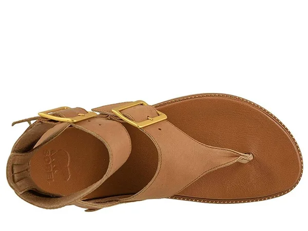 Sorel Women's Roaming T-Strap Sandal - 6 - Camel Brown