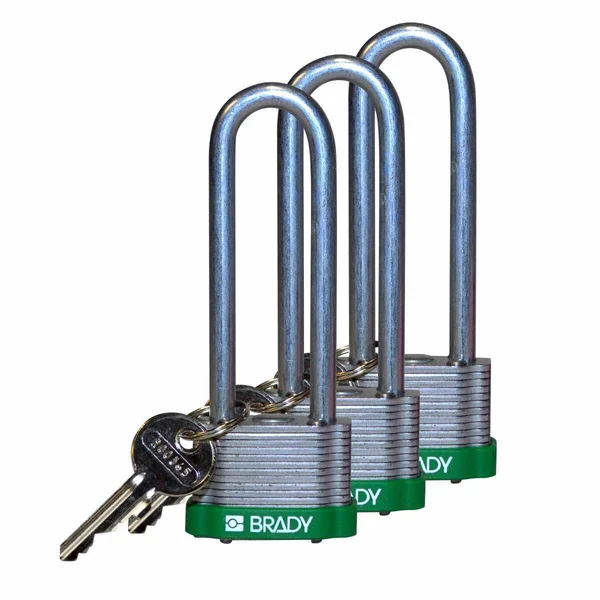 Brady 123253 Keyed Padlock - alike, 1-5/16x22w, pk3