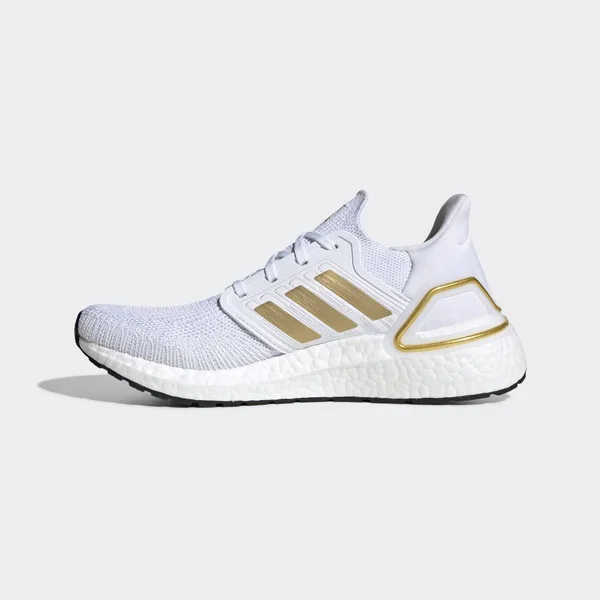 Adidas Women's Ultraboost 20 Shoes - Cloud White/ Gold Metallic - 6