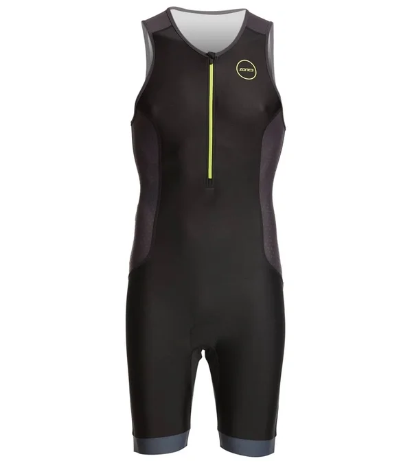 Zone3 Men's AquaFlo Plus Trisuit S, Black/Grey/Neon Green