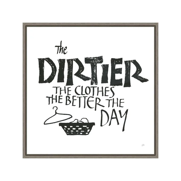 Amanti Art Laundry Room IV Framed Canvas Wall Art - Grey, 16x16