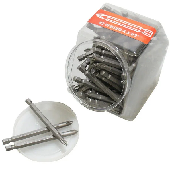 Best Way Tools Phillips 1/4 x 3-1/2 L Screwdriver Bit Carbon Steel 1/4 100 PC 84058
