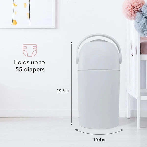 Lil’ Jumbl Odor Locking Diaper Pail - Child-Proof Diaper Trash Can, Modern Sleek Design, Easy to Use & Clean, No Special Bag