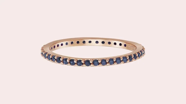 The Sapphire Eternity Band Ring in Rose Gold w/ Blue Sapphires - No閙ie Fine Jewelry, Handcrafted for Life&s Every Moment