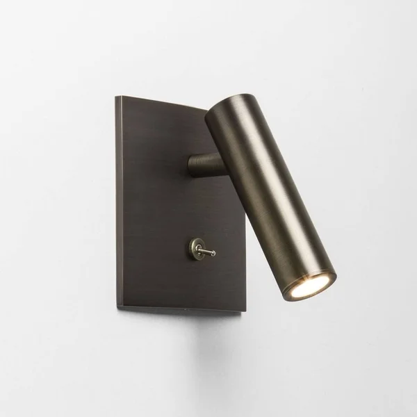 Astro Enna Square Switched LED Wall Light Bronze Wall Reading Lights