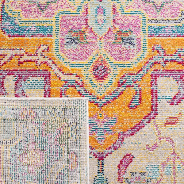 Safavieh Crystal Light Blue/Fuchsia 4 ft. x 4 ft. Square Area Rug