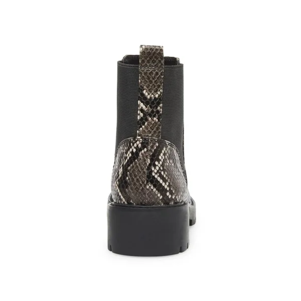Steve Madden - Gliding Lug Chelsea Booties, Grey Snake - 7.5