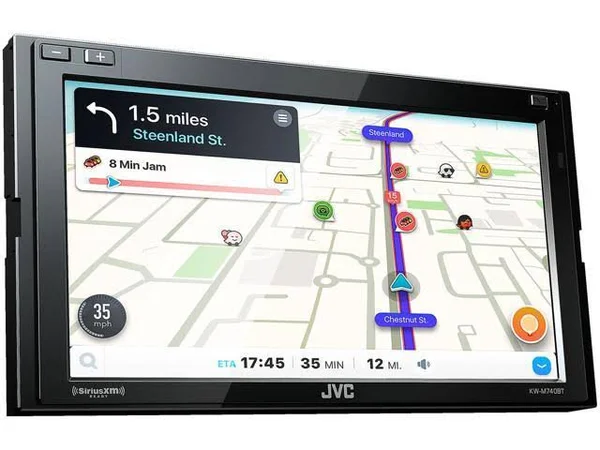 JVC Kw-m740bt Compatible with CarPlay - Android Auto 2-DIN AV Receiver (No CD Drive) with Back Up Camera