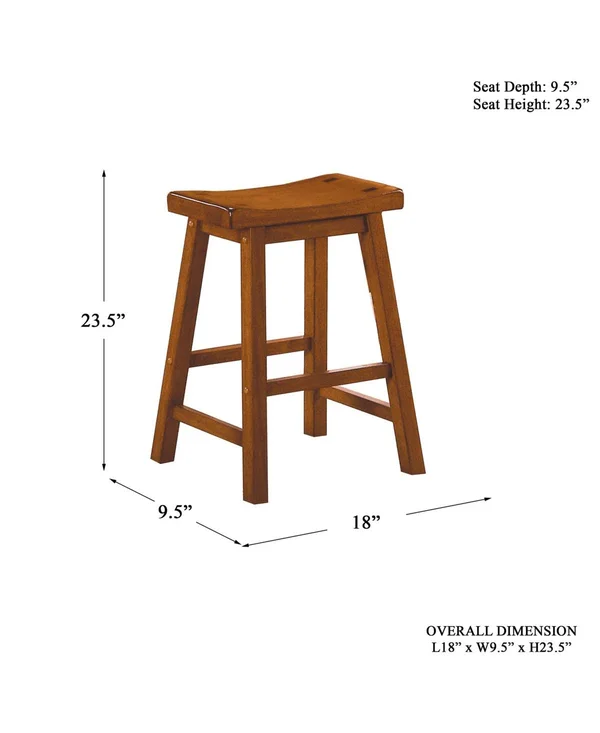 Homelegance Saddleback 24 inch Stool - Black [Set of 2]