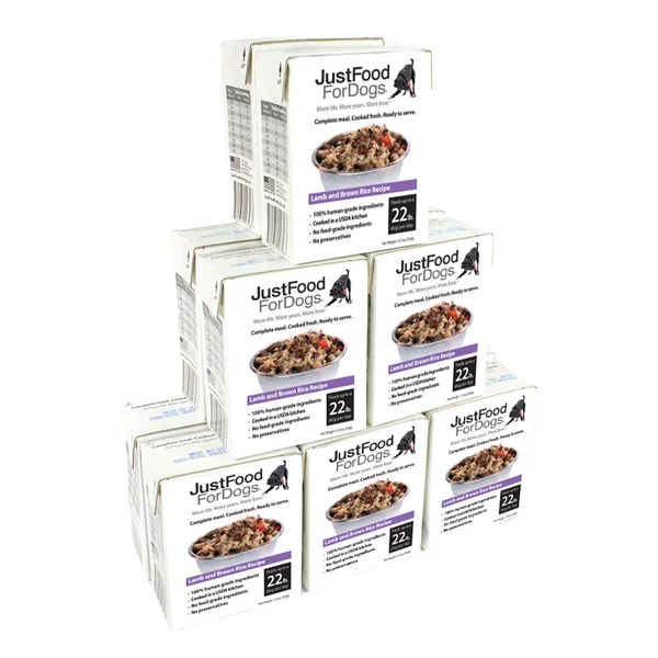 Just Food for Dogs 12 Pack Lamb & Brown Rice Dog Food - Fresh & Healthy Food for Dogs Gluten Free- PantryFresh