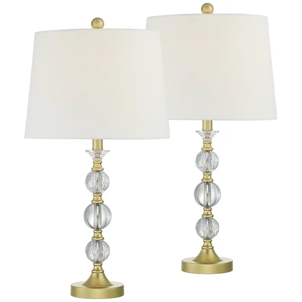 Solange Gold and Stacked Crystal Table Lamps Set of 2 - Style #93E88