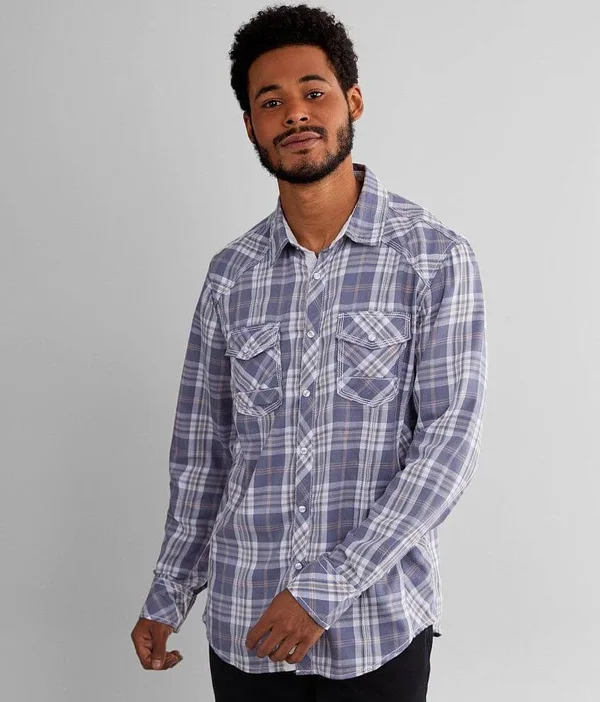 Bke Plaid Athletic Shirt - Blue Small - Men's