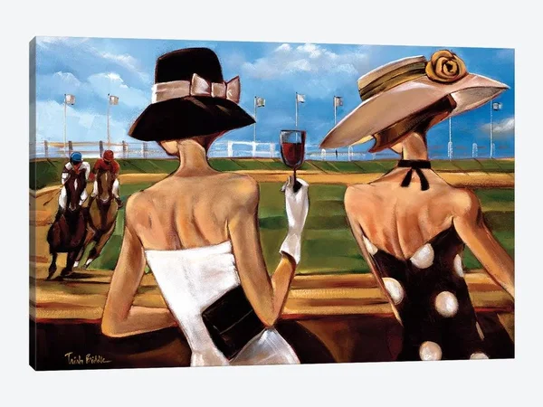 Trish Biddle Paintings on Canvas Art - Down to The Wire Print ( People art)