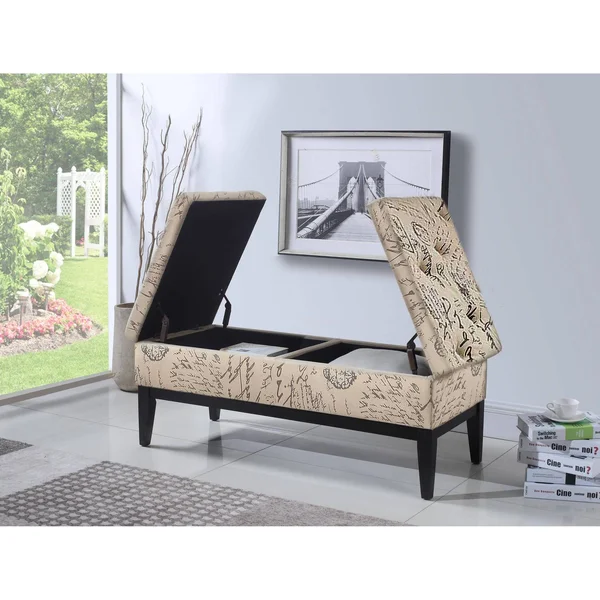 Ore International Old World Dual Lift Storage Bench