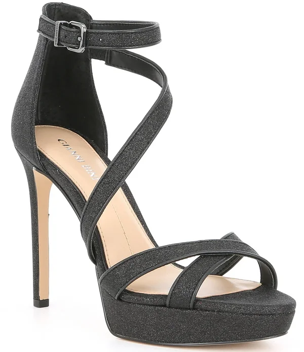 Gianni Bini Corielle Glitter Strappy Platform Sandals - 7M