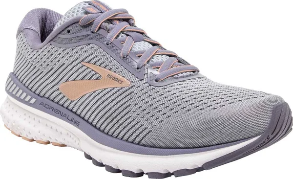 Brooks Women's Adrenaline GTS 20 - Grey/Pale Peach, 5 Wide