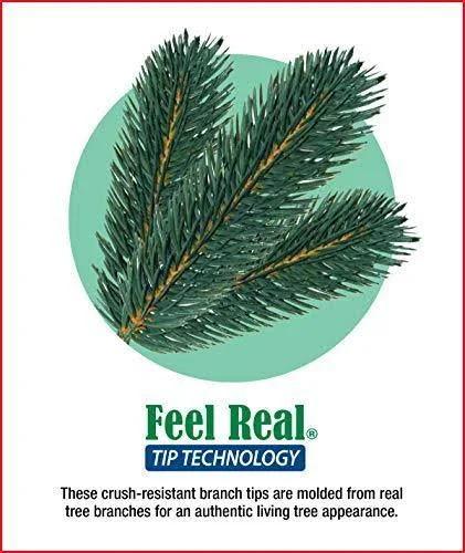 National Tree Noble Fir Slim Tree with Clear Lights 7.5'