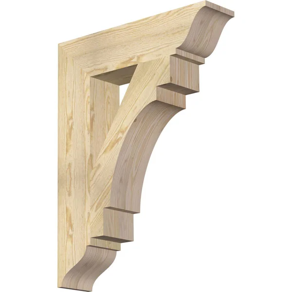 Ekena Millwork BKT06X26X34MRC01RDF 6x22W x 26x22D x 34x22H Merced Traditional Rough Sawn BRACKET, Douglas Fir