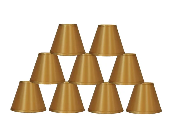 Urbanest Satin Chandelier Lamp Shade, 3x6x5 inch, Gold, Set of 9
