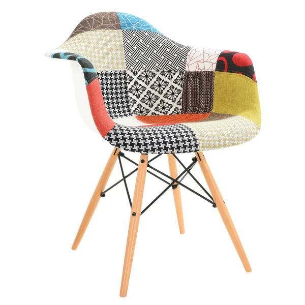 Willow Multi-Colored Patchwork Fabric Eiffel Accent Chair - LeisureMod W24M