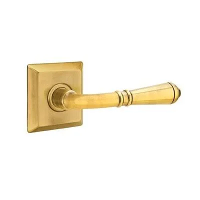Emtek 8131TUS7RH Passage Turino Lever with Quincy Rose Finish: French Antique Brass - Handle Orientation: Right