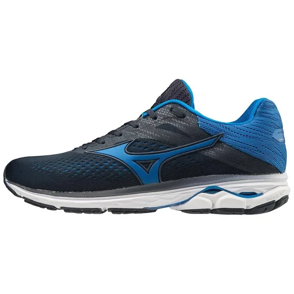 Mizuno - Men's Wave Rider 23 Running Shoe - Navy Blazer-Skydiver, Size 7 1/2