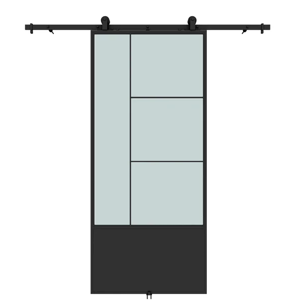 Glass and Metal Opera Barn Door Kit Colonial Elegance Finish: Frosted