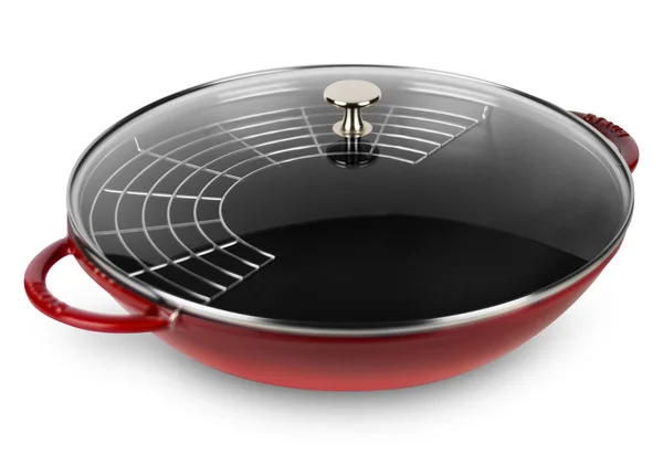 Staub - Large Wok with Glass Lid, Cherry