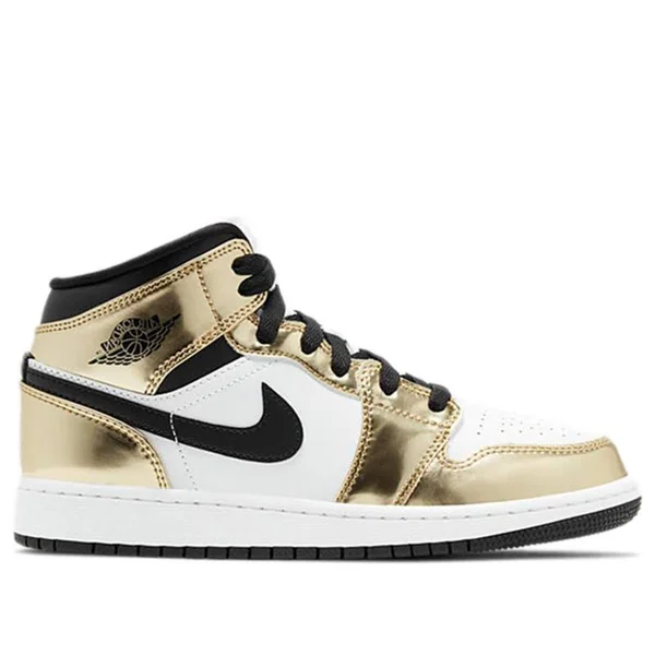 Nike Air Jordan 1 Mid SE GS Metallic Gold Basketball Shoes/Sneakers DC1420-700 (Size: US 4Y)