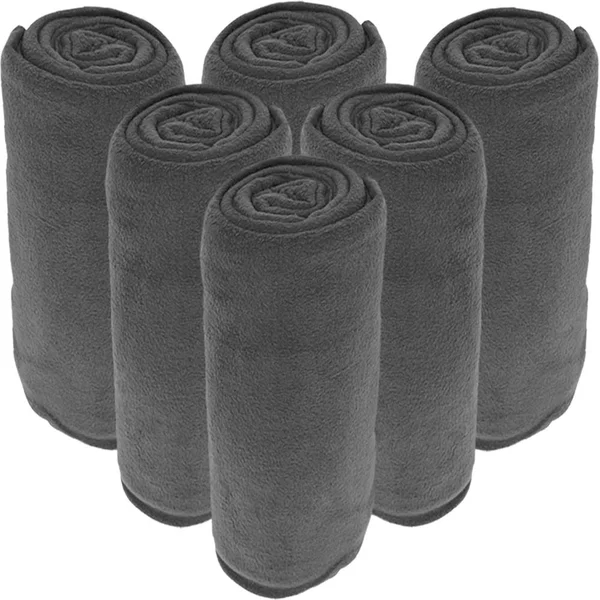 Bare Home Wholesale Microplush Blankets - Fleece Bed Blanket Bulk Pack - Twin/Twin XL - Grey - 16 Pack