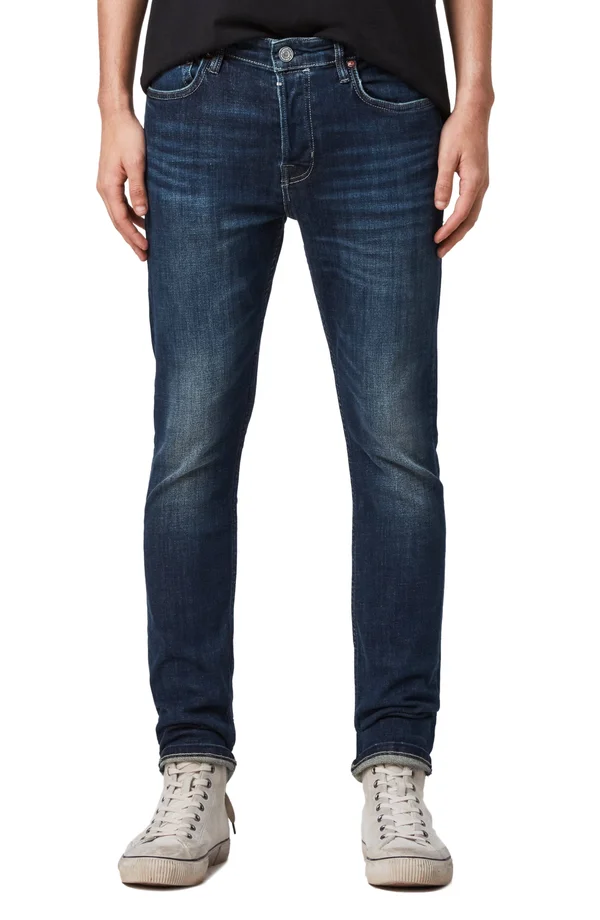Allsaints Men's Cigarette Skinny Fit Jeans - Blue - Size 36