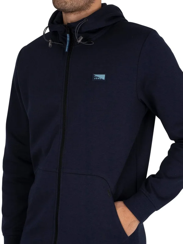 Jack & Jones Mens&s Air Zip Hoodie - Navy Blazer, AIR-ZIPHOOD, Size: L