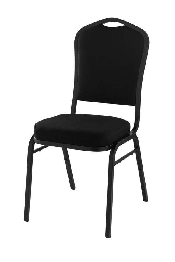 National Public Seating 9360-BT Stack Chair - black Fabric, Black Frame