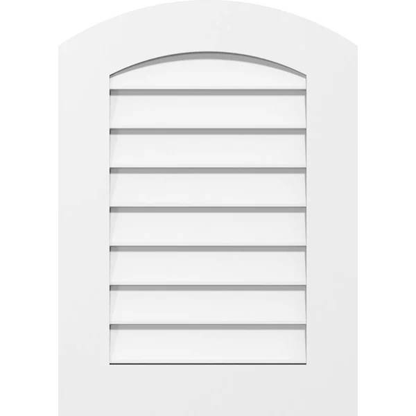 Ekena Millwork GVPAR30X3601SN 30x22W x 36x22H Arch Top Surface Mount PVC Gable Vent: Non-Functional - w/ 3-1/2x22W x 1x22P Standa