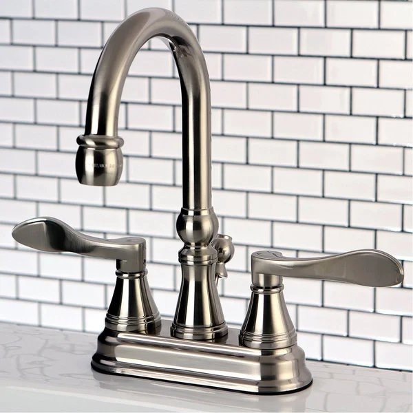 Kingston Brass NuFrench 4-Inch Centerset Bathroom Faucet - Polished Brass