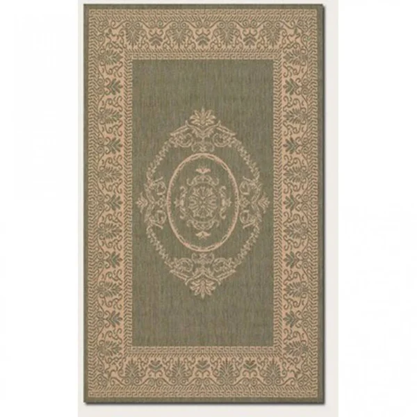 Couristan Recife Antique Medallion Area Rug, Green/Natural, 8&6x22 Round
