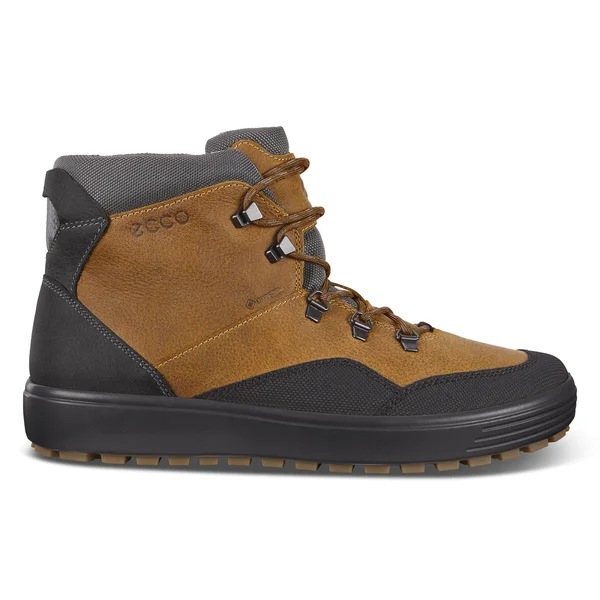 Ecco Men's Soft 7 Tred Terrain Mid Boots - Black-Amber in Size 47