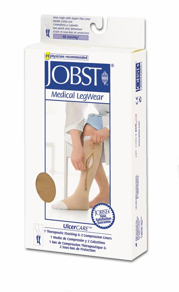 Jobst Ulcercare w/ Zipper Beige - X-Large, Left