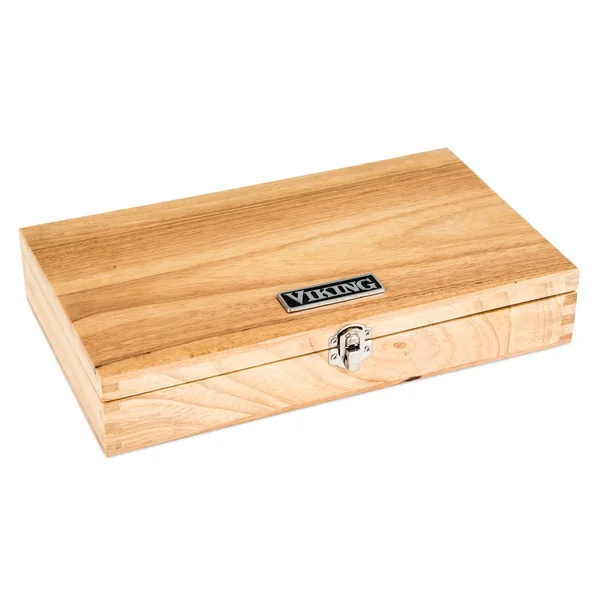 Viking Pakka Wood Steak Knife Set with Rubberwood Box - 6 Piece, Black