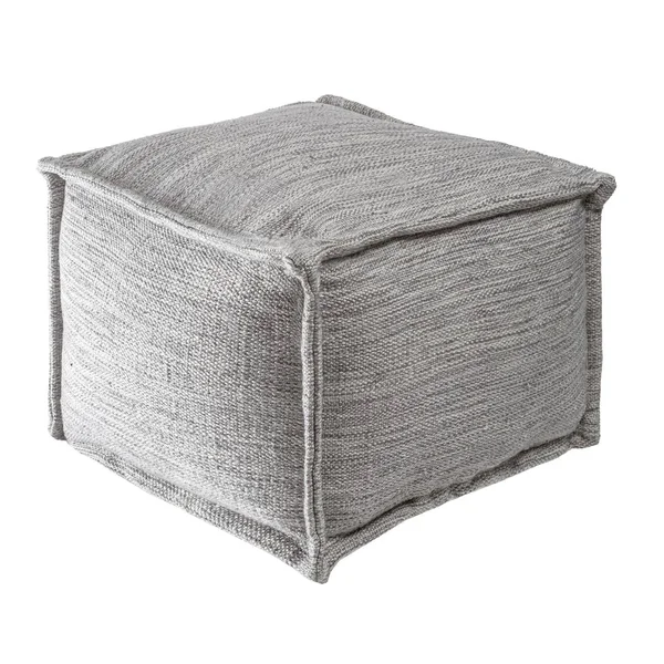 nuLOOM Sofia Casual Flatwoven Solid Indoor/Outdoor Ottoman Pouf - Grey