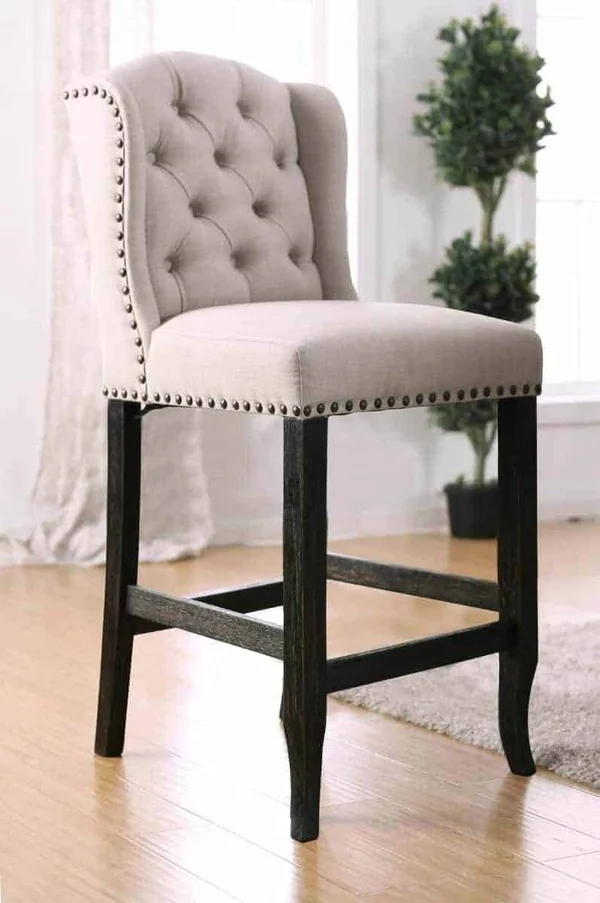 Furniture of America Freiden Upholstered Bar Chairs - Set of 2 - Beige