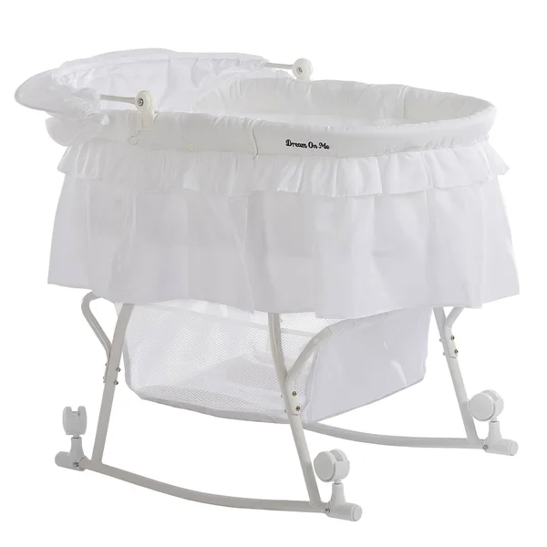 Dream on Me Lacy Portable 2 in 1 Bassinet and Cradle White