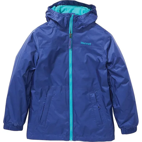 Marmot Kids& PreCip Eco Comp Jacket - Xs - Very Berry - Arctic Navy